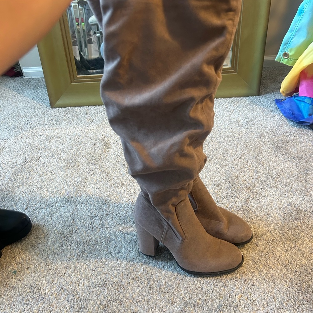 Madden Girl knee high ruched boot